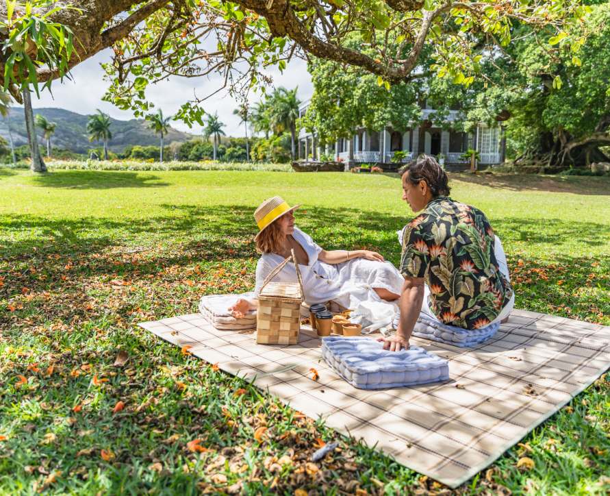 Elegant romantic garden picnic experience at Le Château de Bel Ombre