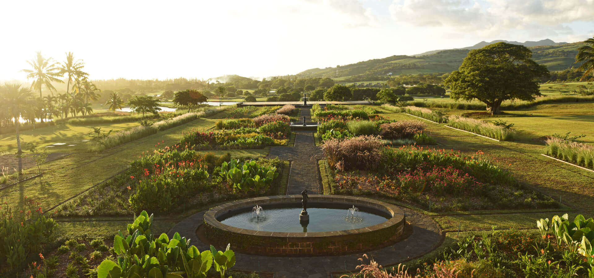  Scenic garden view of Le Château de Bel Ombre