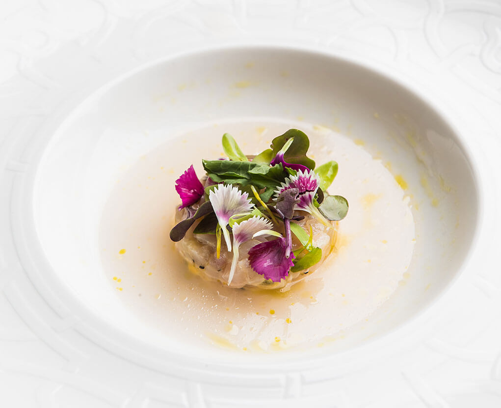 Gastronomy plate at Le Chateau de Bel Ombre