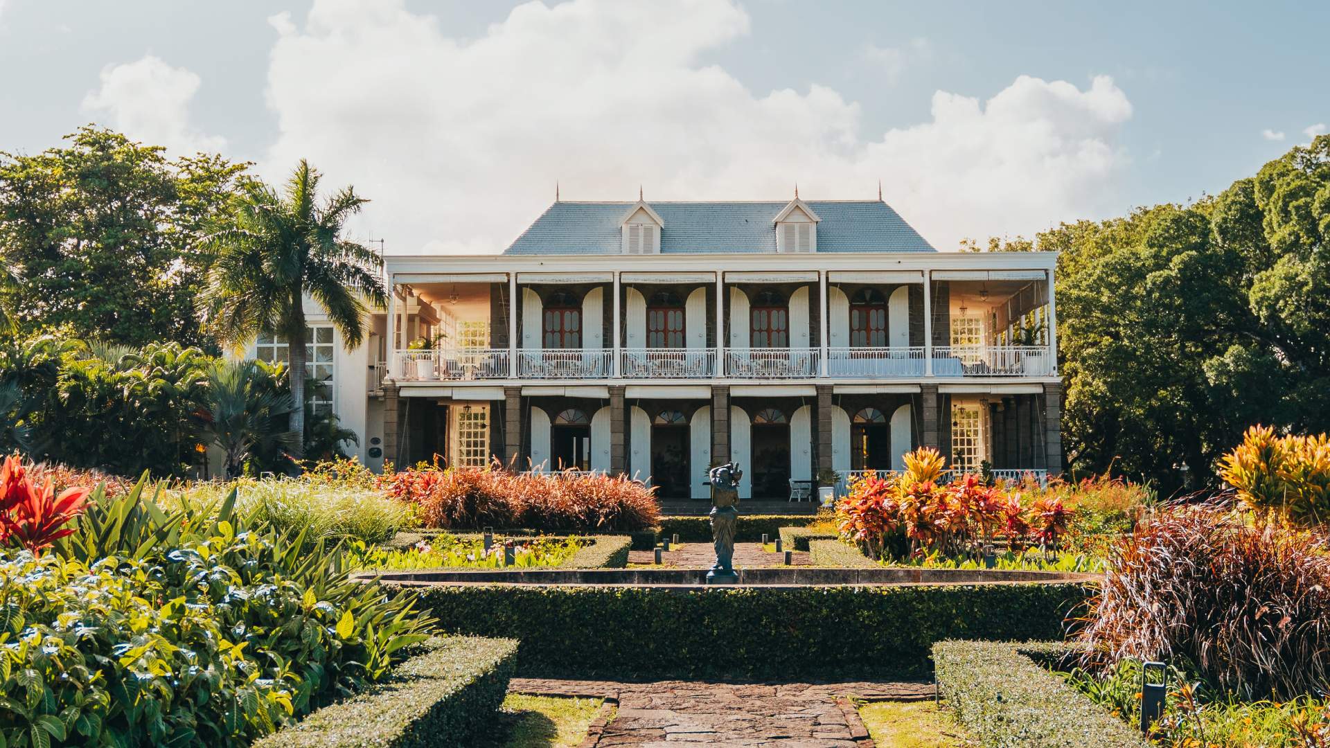 Majestic Front View of Le Chateau de Bel Ombre