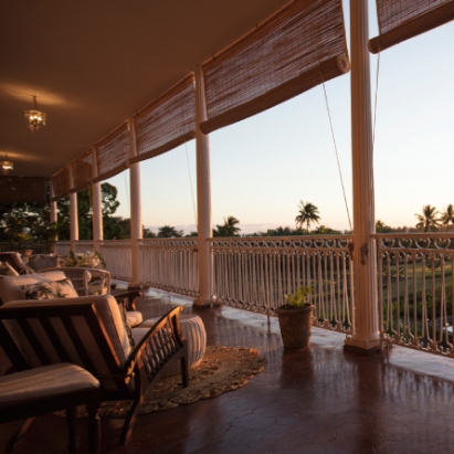 View Over the Grand Veranda of Le Château de Bel Ombre