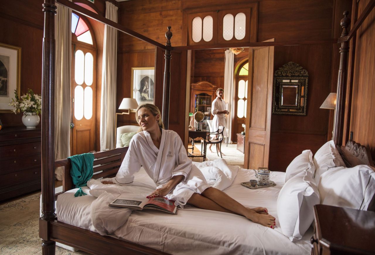 A Couple Having a Magical Night in the Presidential Suite at Le Château de Bel Ombre