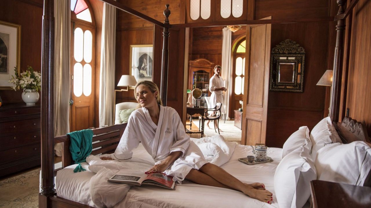 A Couple Having a Magical Night in the Presidential Suite at Le Château de Bel Ombre